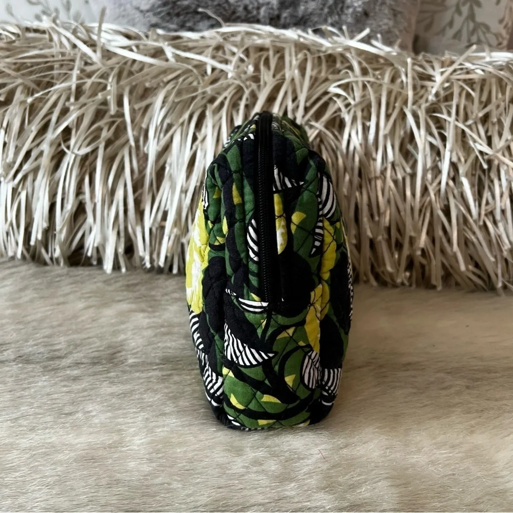 VERA BRADLEY La Neon Rose 2013 Large Plastic Lined Cosmetic Case Yellow Roses